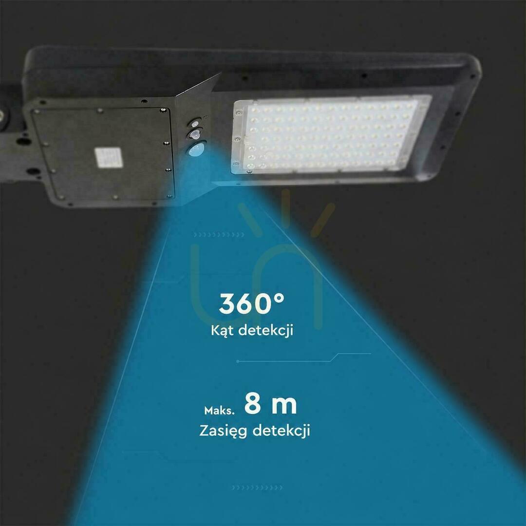 Kijelző V-TAC 40 W-os LED-es napelemes utcai lámpa, fekete, IP65, 150 lm/W, CCT VT-ST43, 6000 lm V-TAC 40 W-os LED-es napelemes utcai lámpa, fekete, IP65, 150 lm/W, CCT VT-ST43, 6000 lm
