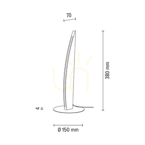 Dubai asztali lámpa, olajozott tölgy/fekete, 1xLED 8 W, Ø15 cm small 1