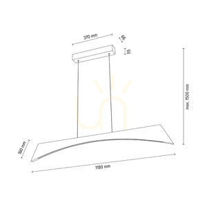 Ziad függőlámpa, olajozott tölgy/fekete, 1xLED 23 W, felfelé és lefelé irányuló világítás, 118 cm small 3