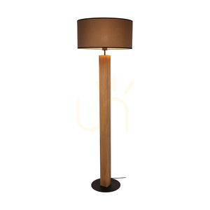 Brinova RIFLET állólámpa, olajozott tölgy/fekete, barna-fekete-arany ernyő, 1×E27, Ø50 cm small 1