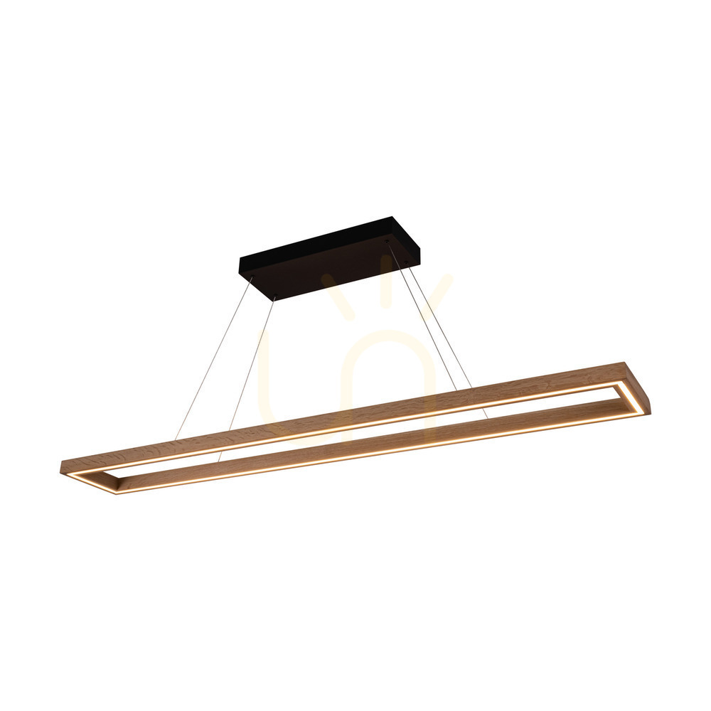 Kilátás Legno függesztett lámpa, olajozott tölgy/fekete, 3xLED, 80 W, felfelé és lefelé irányuló világítás, 164,5 cm Legno függesztett lámpa, olajozott tölgy/fekete, 3xLED, 80 W, felfelé és lefelé irányuló világítás, 164,5 cm