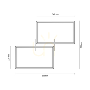Ramme mennyezeti lámpa / fali lámpa, olajozott tölgy/fekete, 2xLED, 48 W, 83 cm small 4