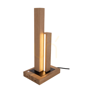 Soho asztali lámpa, olajozott tölgy/fekete, 2x10 W-os LED, 21,5 cm small 1