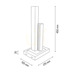 Soho asztali lámpa, olajozott tölgy/fekete, 2x10 W-os LED, 21,5 cm small 4