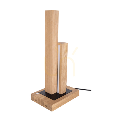 Jelölje be Soho asztali lámpa, olajozott tölgy/fekete, 2x10 W-os LED, 21,5 cm