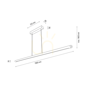 Razmus függesztett lámpa, olajozott tölgy/fekete, 1xLED 46 W, felfelé és lefelé irányuló világítás, 158 cm small 3