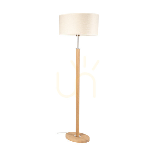 Jelölje be Mercedes állólámpa, olajozott tölgy/matt nikkel, krém és ezüst lámpaernyő, 1xE27, 52 cm