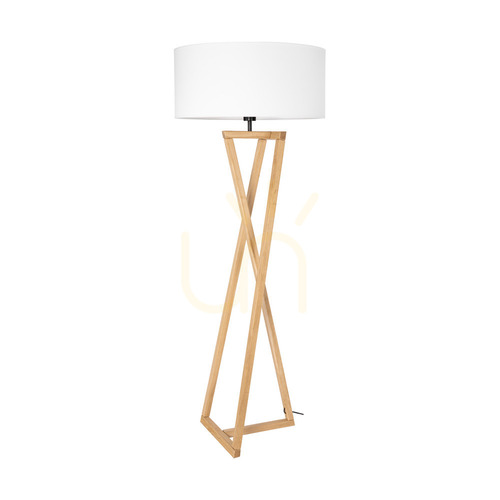 Jelölje be Clessidra állólámpa, olajozott tölgy/matt nikkel, fehér lámpaernyő, 1xE27, Ø58 cm