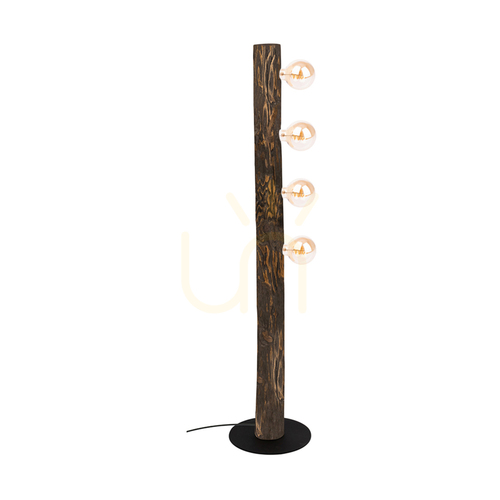 Jelölje be Core állólámpa, diófa/fekete, 4xE27, Ø30 cm