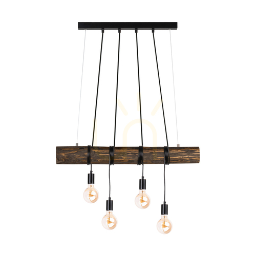 Jelölje be Hikari függőlámpa, diófa/fekete, 4xE27, 90 cm