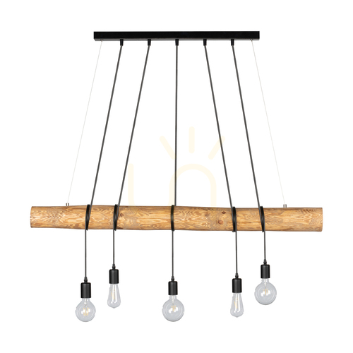 Jelölje be Hikari függőlámpa, barna/fekete, 5xE27, 115 cm