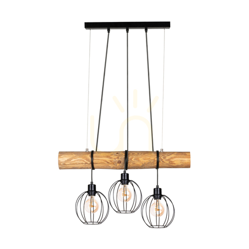 Jelölje be Lumo függőlámpa, barna/fekete, 3xE27, 70 cm