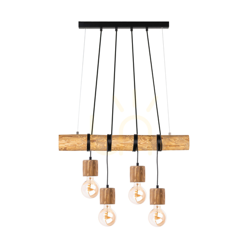Jelölje be Skog függőlámpa, barna/fekete, 4xE27, 90 cm