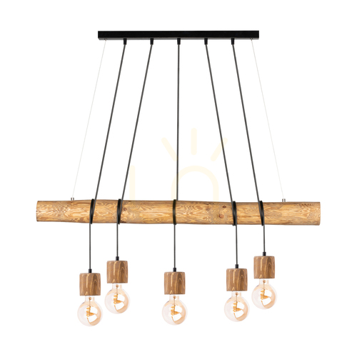 Jelölje be Skog függőlámpa, barna/fekete, 5xE27, 115 cm
