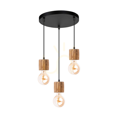 Jelölje be Skog függőlámpa, barna/fekete, 3xE27, Ø30 cm