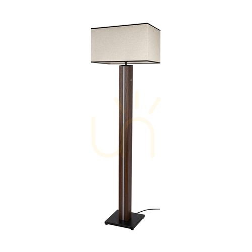 Jelölje be Flamo állólámpa, diófa/fekete, bézs-fekete lámpaernyő, 1xE27 + 1xLED 16 W, 45 cm
