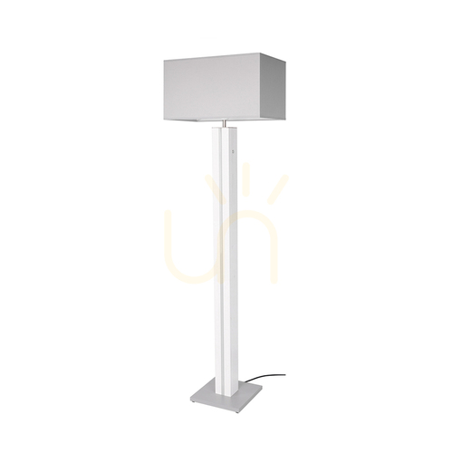 Jelölje be Flamo állólámpa, diófa/szürke, fehér lámpaernyő, 1xE27 + 1xLED 16 W, 45 cm