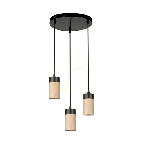 Jelölje be Artemis függesztett lámpa, olajozott tölgy/fekete, 3xGU10, 6 W, Ø30 cm