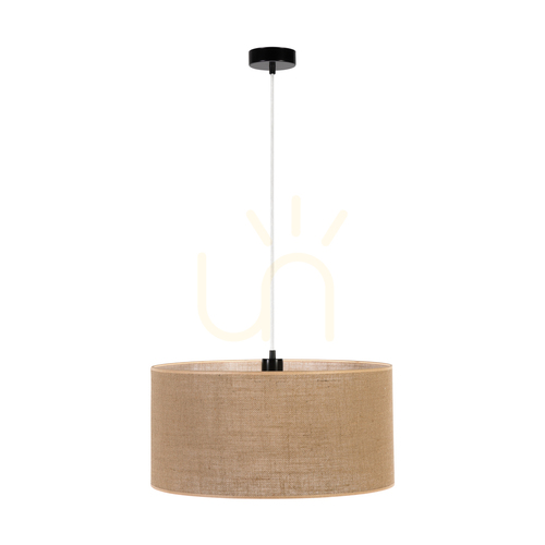 Jelölje be Canva függesztett lámpa, fekete, bézs lámpaernyővel, 1xE27, Ø50 cm