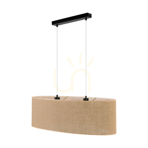 Canva függesztett lámpa, fekete, bézs lámpaernyővel, 2xE27, 80 cm small 0