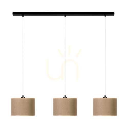 Jelölje be Canva függesztett lámpa, fekete, bézs lámpaernyővel, 3xE27, 100 cm