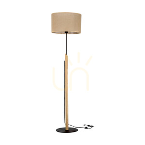 Brinova CANVA állólámpa, olajozott tölgy/fekete, bézs ernyő, 1×E27, Ø40 cm small 0