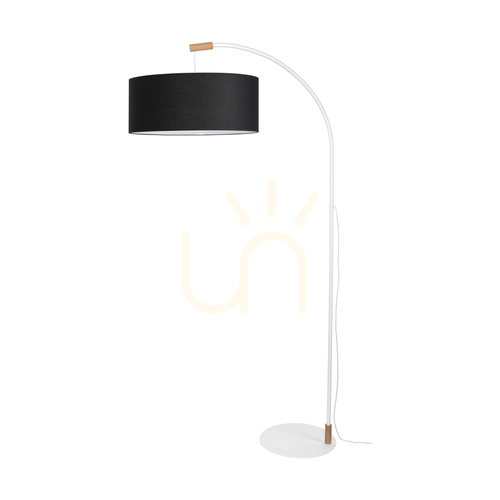 Jelölje be Brindille állólámpa, olajozott tölgy/fehér, fekete lámpaernyő, 1xE27, 94 cm