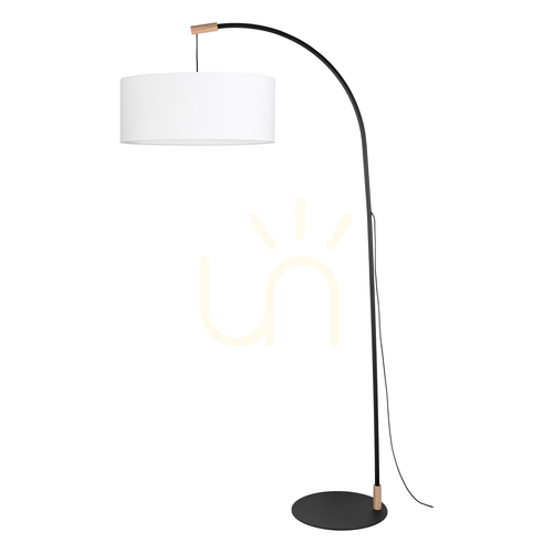Jelölje be Brindille állólámpa, olajozott tölgy/fekete, fehér lámpaernyő, 1xE27, 94 cm