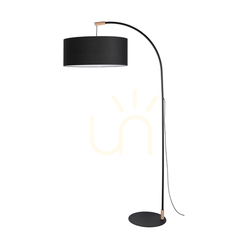Jelölje be Brindille állólámpa, olajozott tölgy/fekete, fekete lámpaernyő, 1xE27, 94 cm