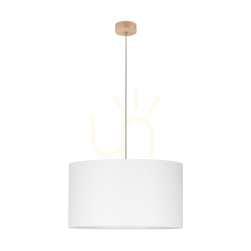 Jelölje be Dreva függőlámpa, olajozott tölgy, fehér lámpaernyő, 1xE27, Ø50 cm