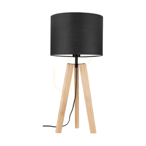 Solea asztali lámpa, olajozott tölgy/fekete, fekete lámpaernyő, 1xE27, Ø30 cm small 0