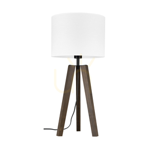 Brinova Solea asztali lámpa, diószínűre pácolt fenyő, fehér ernyő, E27, 65 cm small 0