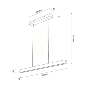 Smal CCT függesztett lámpa, olajozott tölgy, 1xLED, 26,4 W, 80 cm small 4
