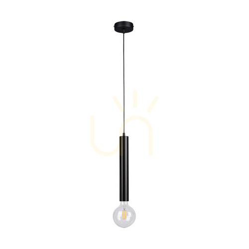Jelölje be Hordó alakú függesztett lámpa, 1xE27, max.. 60 W, fekete/fekete/fekete PVC, Ø 10 cm
