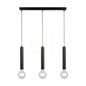 Hordó alakú függesztett lámpa, 3xE27, max.. 60 W, fekete/fekete/fekete, PVC, 55 cm small 1