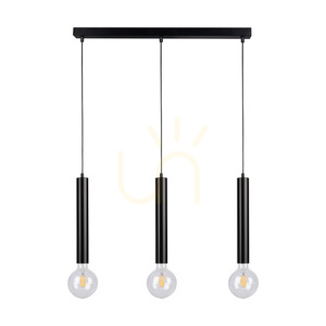 Hordó alakú függesztett lámpa, 3xE27, max.. 60 W, fekete/fekete/fekete, PVC, 55 cm small 0