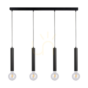 Hordó alakú függesztett lámpa, 4xE27, max.. 60 W, fekete/fekete/fekete, PVC, 66 cm small 0