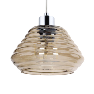 Bali függesztett lámpa 1xE27 60 W króm/barna/átlátszó Ø15 cm small 1