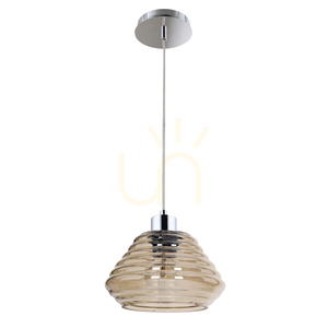 Bali függesztett lámpa 1xE27 60 W króm/barna/átlátszó Ø15 cm small 0