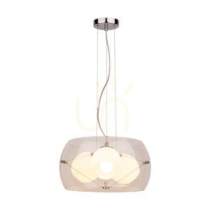 Lola függőlámpa, 3xE27, max.. 40 W, króm/átlátszó/fehér/átlátszó, Ø42 cm small 1