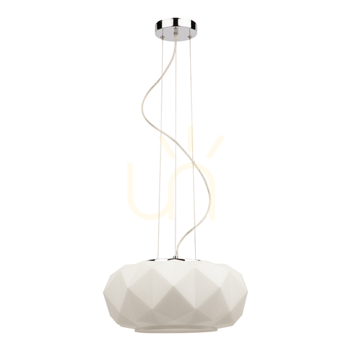 Jelölje be Terra függesztett lámpa, 1xE27, Max. 60 W, króm/átlátszó/fehér, Ø38 cm