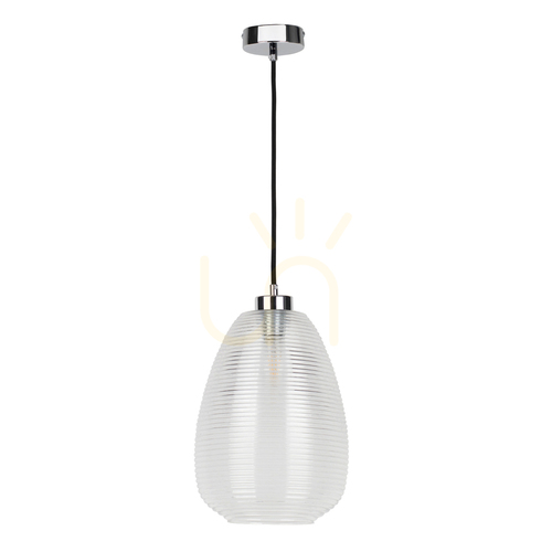 Jelölje be Pulsar függesztett lámpa, 1xE27, 60 W, króm/fekete/átlátszó, Ø24 cm