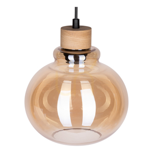Serena függesztett lámpa, 3xE27, max.. 60 W, olajozott tölgy/fekete PVC/barna, Ø40 cm small 2