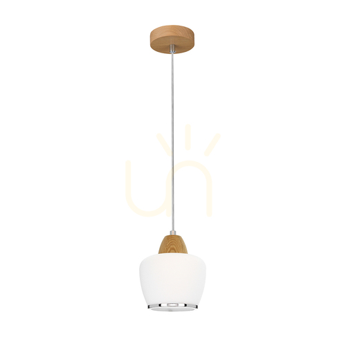 Jelölje be Rondas függesztett lámpa, 1xE14, max.. 40 W, olajozott tölgy/átlátszó/fehér/króm, Ø10,3 cm