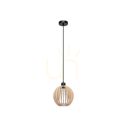 Jelölje be Shiro függesztett lámpa, 1xE27, max.. 15 W, fekete/fekete/nyírfa, Ø 23 cm