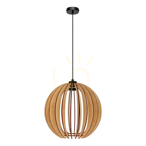 Jelölje be Shiro függesztett lámpa, 1xE27, max.. 15 W, fekete/fekete/nyírfa, Ø 50 cm