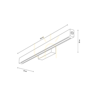 Valjevo falikar, 2 db 17,5 W-os LED-del, fekete/olajozott tölgy/oldalsó kapcsoló, 60 cm small 2