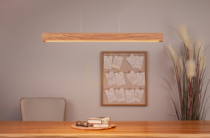 Valjevo függesztett lámpa, 1 db 28 W-os LED-del, fekete/olajozott tölgy/érintéses fényerő-szabályozóval, 90 cm small 3