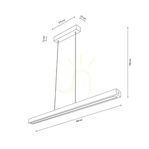 Valjevo függesztett lámpa, 1 db 28 W-os LED-del, fekete/olajozott tölgy/érintéses fényerő-szabályozóval, 90 cm small 4