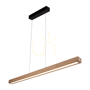 Valjevo U&amp;D függesztett lámpa, 1 db 36 W-os LED-del, fekete/olajozott tölgy, érintéses fényerő-szabályozó, 115 cm small 1